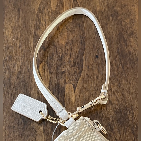 Coach Signature PVC Leather Small Wristlet Wallet - Picture 3 of 16